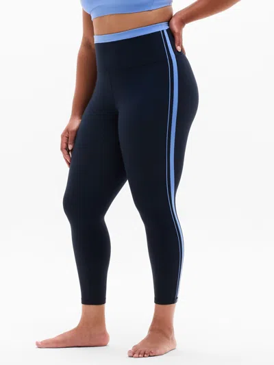 Athleta Elation Sport Stripe 7/8 Legging In Waterfall/navy
