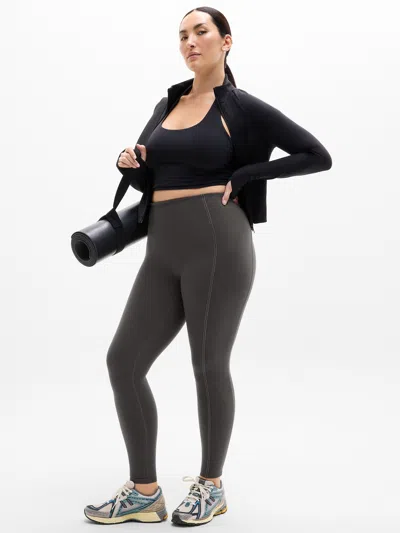 Athleta Elation Ultra High Rise Pop Stitch Legging In Gray