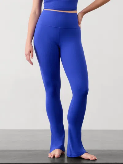 Athleta Elation Ultra High Rise Split Slim Flare Pant In Tanzanite Blue