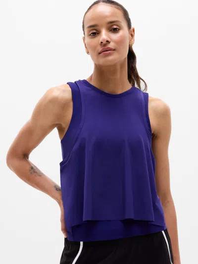 Athleta Endurance Built-in Bra Tank In Blue