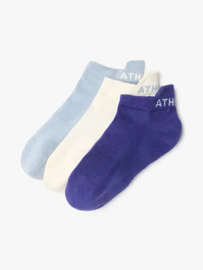 Athleta Everyday Ankle Sock 3-pack In Mystic/blue Star/pearl