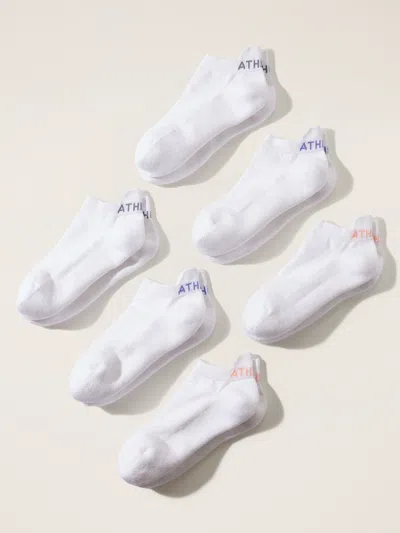 Athleta Everyday Ankle Sock 6-pack In Multi Bright White