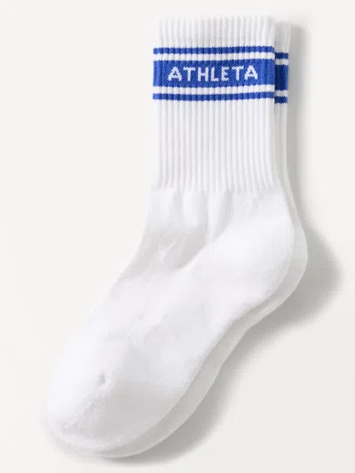 Athleta Everyday Crew Sock In Varsity/white