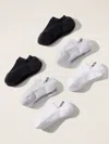 Athleta Everyday No Show Sock 6-pack In Multi Combo Black/white