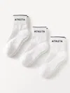 Athleta Everyday Quarter Crew Sock 3-pack In Trillium/navy/black