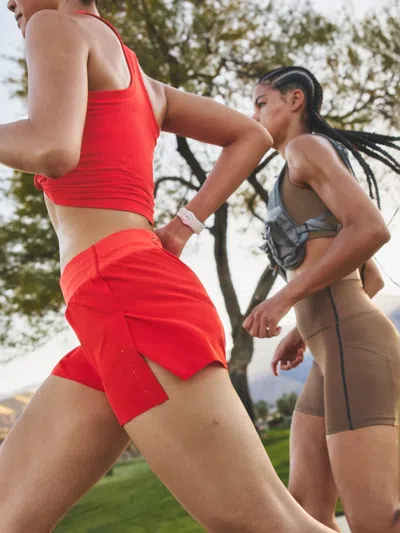 Athleta Fast Route Mid Rise 2" Run Short In Red