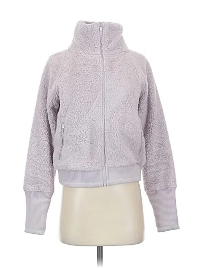 Pre-owned Athleta Faux Fur Jacket In Gray