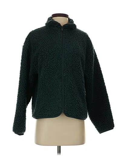 Pre-owned Athleta Faux Fur Jacket In Green