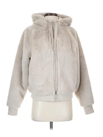 Pre-owned Athleta Faux Fur Jacket In White
