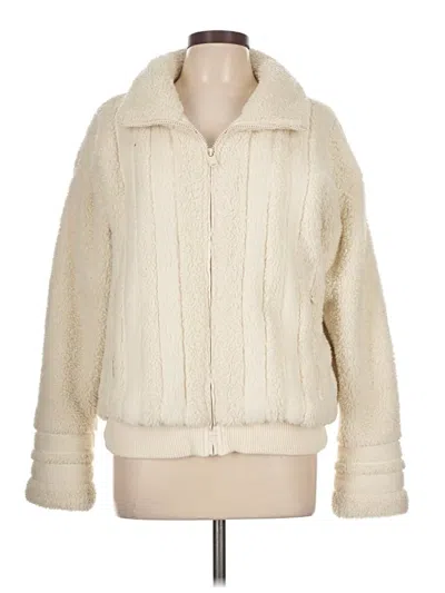 Pre-owned Athleta Faux Fur Jacket In White