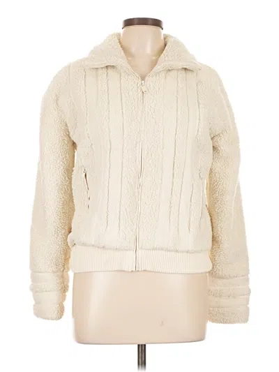 Pre-owned Athleta Faux Fur Jacket In White