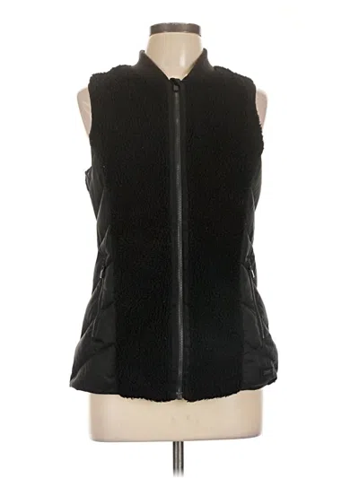 Pre-owned Athleta Faux Fur Vest In Black