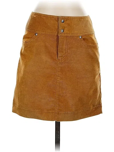 Pre-owned Athleta Faux Leather Skirt In Brown