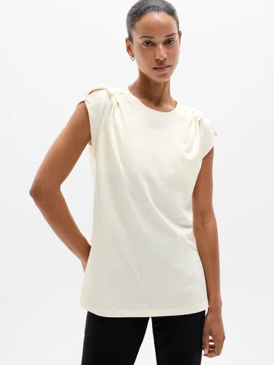 Athleta Favorite Cotton Cinched Tee In Pearl