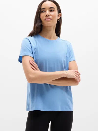 Athleta Favorite Cotton Classic Tee In Blue