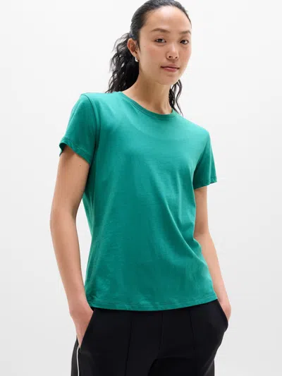Athleta Favorite Cotton Classic Tee In Green