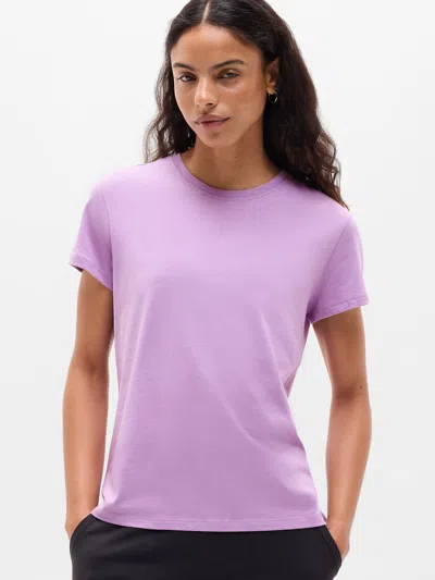 Athleta Favorite Cotton Classic Tee In Purple