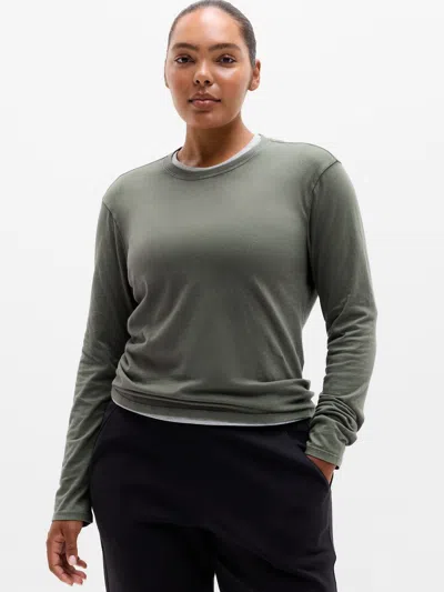 Athleta Favorite Cotton Classic Top In Jungle