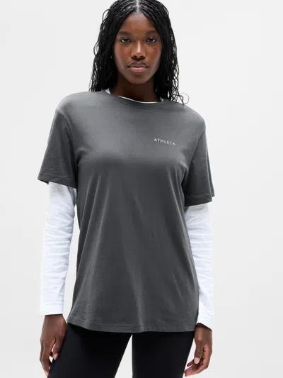 Athleta Favorite Cotton Relaxed Graphic Tee In Floral Ash
