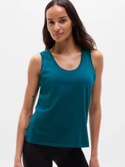 Athleta Favorite Cotton Tank In Coastal Teal