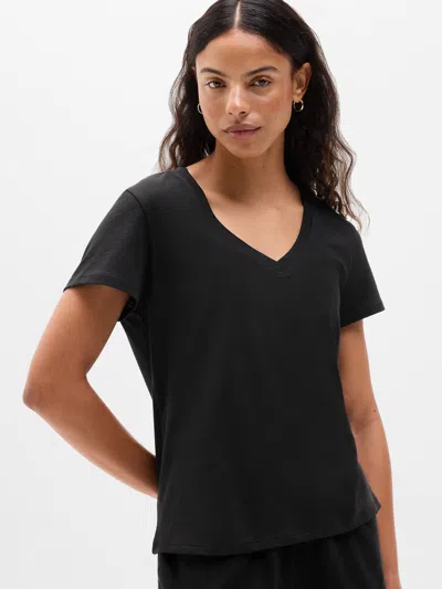 Athleta Favorite Cotton V-neck Tee In Black