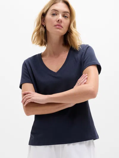 Athleta Favorite Cotton V-neck Tee In Blue
