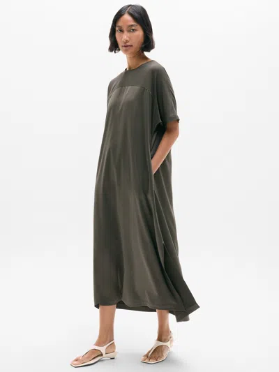 Athleta Featherweight Satin Dress In Jungle