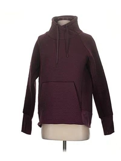 Pre-owned Athleta Fleece Jacket In Burgundy