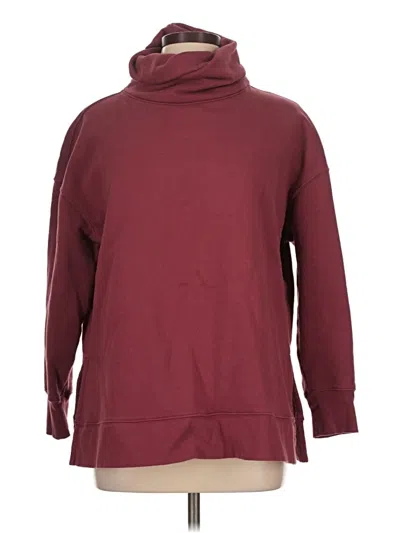 Pre-owned Athleta Fleece Jacket In Burgundy