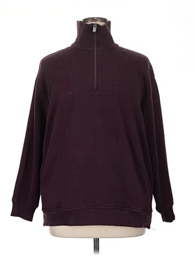 Pre-owned Athleta Fleece Jacket In Burgundy