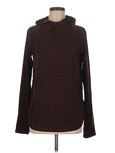 Pre-owned Athleta Fleece Jacket In Burgundy