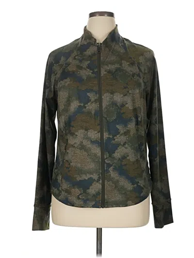 Pre-owned Athleta Fleece Jacket In Green