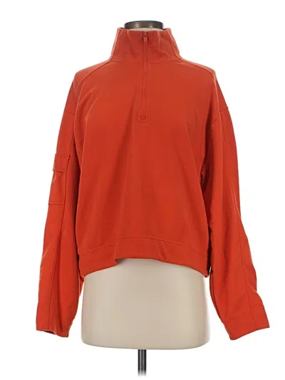 Pre-owned Athleta Fleece Jacket In Orange