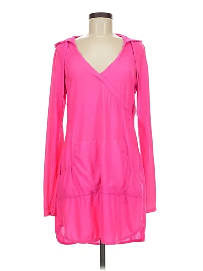 Pre-owned Athleta Fleece Jacket In Pink