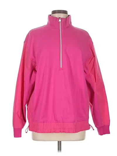 Pre-owned Athleta Fleece Jacket In Pink