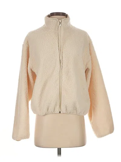 Pre-owned Athleta Fleece Jacket In Tan