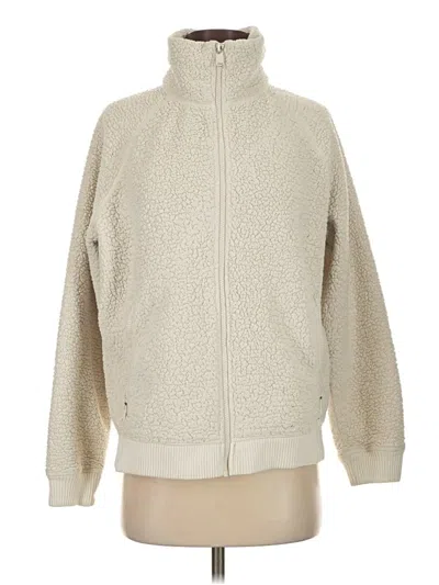 Pre-owned Athleta Fleece Jacket In White
