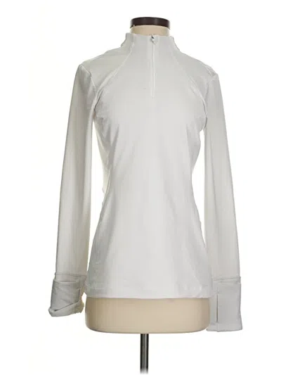 Pre-owned Athleta Fleece Jacket In White