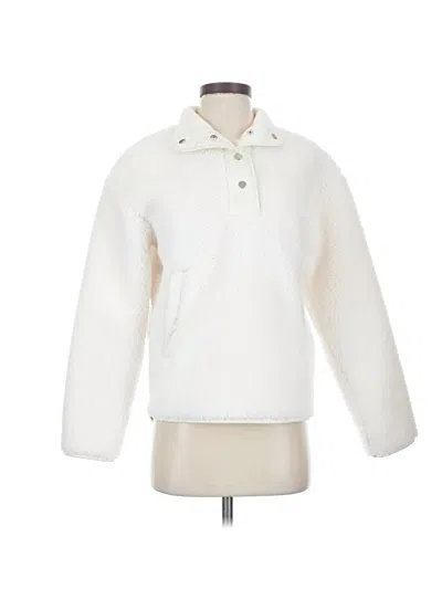 Pre-owned Athleta Fleece Jacket In White