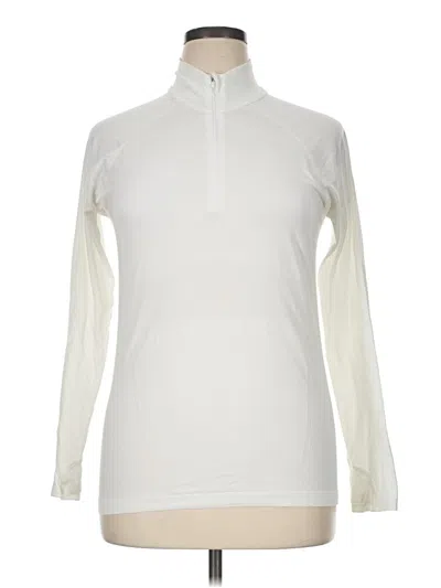 Pre-owned Athleta Fleece Jacket In White
