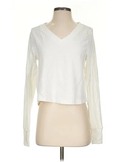 Pre-owned Athleta Fleece Jacket In White