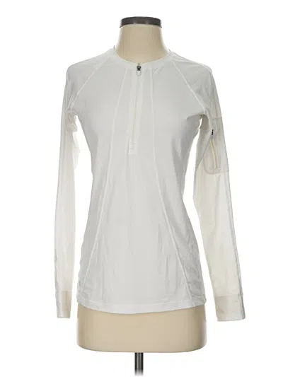 Pre-owned Athleta Fleece Jacket In White