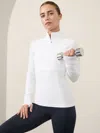 Athleta Flurry Half Zip Mock Neck Top In Bright White