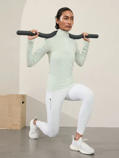 Athleta Flurry Half Zip Mock Neck Top In Glacier
