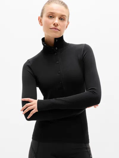 Athleta Flurry Seamless Henley In Black