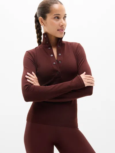 Athleta Flurry Seamless Henley In Brown