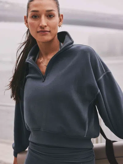 Athleta Forever Fleece 1/2 Zip High Hip Sweatshirt