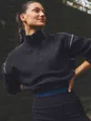 Athleta Forever Fleece 1/2 Zip High Hip Sweatshirt In Multi