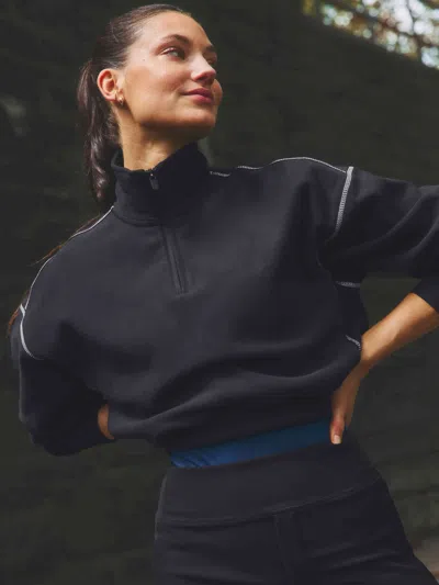 Athleta Forever Fleece 1/2 Zip High Hip Sweatshirt In Multi