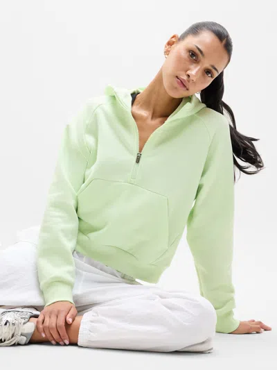 Athleta Forever Fleece 1/2 Zip Hoodie In Green